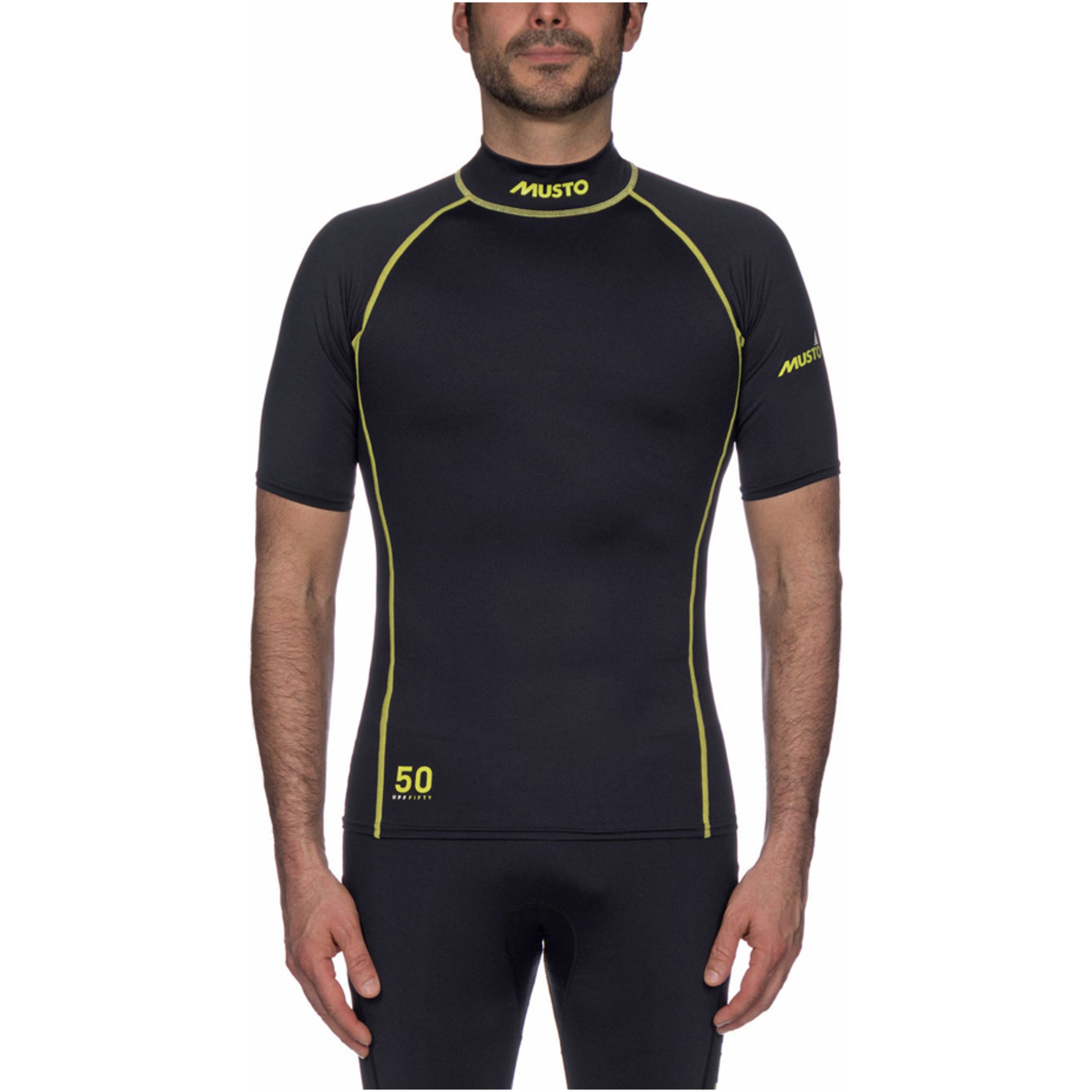 2022 Musto UPF50 Short Sleeve Rash Vest Black SUTS004 Wetsuits Rash